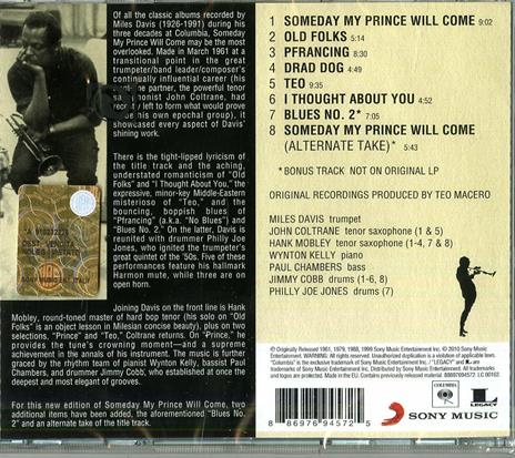 Someday My Prince Will Come - CD Audio di Miles Davis - 2