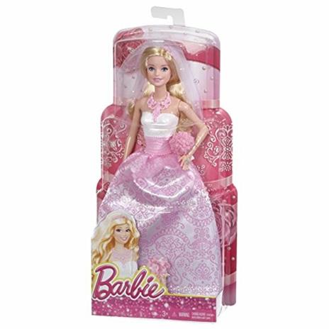 Barbie- Bambola Sposa con abito e accessori tra cui il velo, collier, scarpe e bouquet da tenere in mano - 18