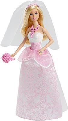 Barbie- Bambola Sposa con abito e accessori tra cui il velo, collier, scarpe e bouquet da tenere in mano - 11