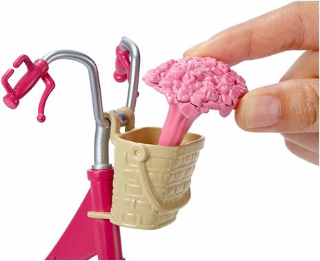 Barbie Bicicletta per Bambole con Casco e Accessori, Multicolore - 15