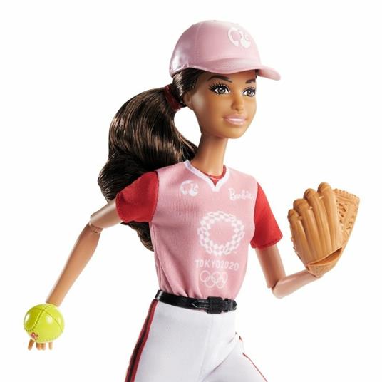 Barbie Olimpiadi Bambola Giocatrice di Softball, Giocattolo per Bambini 3+ Anni, Multicolore, GJL77 - 3