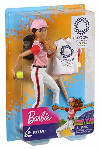 Barbie Olimpiadi Bambola Giocatrice di Softball, Giocattolo per Bambini 3+ Anni, Multicolore, GJL77 - 6