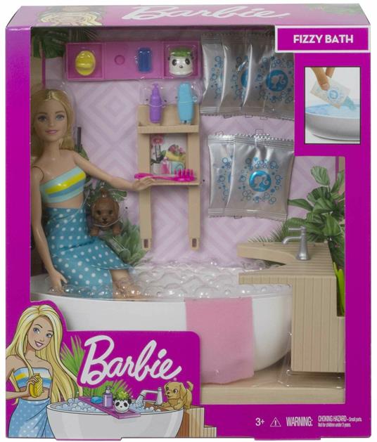 Barbie Vasca da Bagno Playset con Bambola Bionda e Accessori, Giocattolo  per Bambini 3+ Anni. Mattel (GJN32) - Barbie - Barbie casa e accessori -  Bambole Fashion - Giocattoli | laFeltrinelli