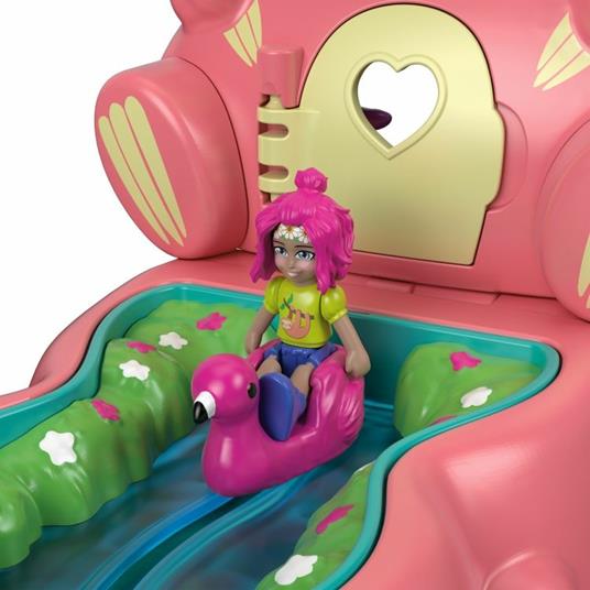 Polly Pocket Cofanetto Flip Bradipo, con Micro Bambola, Bradipo e Scomparti a Sorpresa,Giocattolo per Bambini 4+Anni - 4