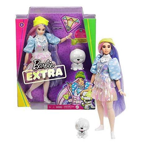 Barbie Extra Bambola capelli fantasy rosa e viola, con 10 Accessori alla  Moda, Giocattolo per Bambini 3+ Anni