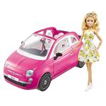 Barbie Fiat 500 Rosa, Veicolo con bambola inclusa, Giocattolo per Bambini 3+ Anni. Mattel (GXR57)