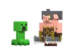 Minecraft Legends Action Figura 2-pack Creeper Vs Piglin Bruiser 8 Cm Mattel