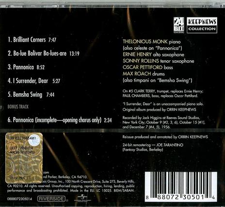 Brilliant Corners - CD Audio di Thelonious Monk - 2