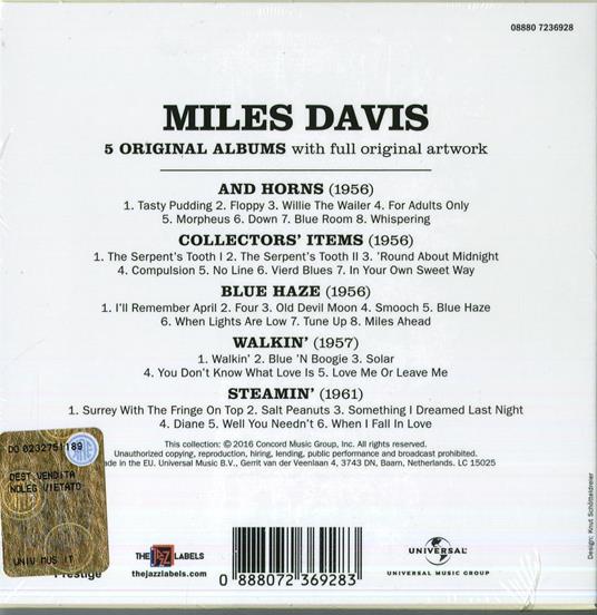 5 Original Albums - CD Audio di Miles Davis - 2