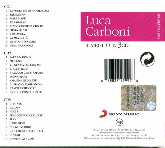 Il meglio in 3 CD - CD Audio di Luca Carboni - 2