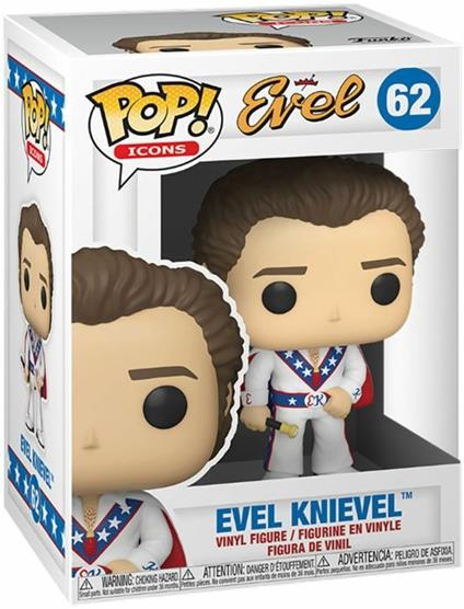 Evel Knievel Funko Pop! Icons Evel Knievel W/Cape Vinyl Figure 62