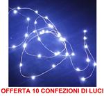 Offerta 10 Conf. 10 Microled Lineari Luci Bianco Freddo Batteria Natale Presepi