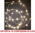 Offerta 10 Confezioni Da 10 Microled Lineari Luci Bianco Caldo Batteria Natale