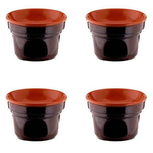 Offerta 4 Fornellini Bagna Cauda Cm 14 Bruna Terre D'umbria Ceramico