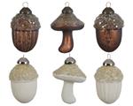 Offerta 4 Pendagli Ghiande/Funghi Con Perline Assortiti Addobbi Natale Albero