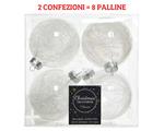 2 Confezione Palline Trasparenti 8 Pezzi 7 Cm Addobbi Decoro Albero