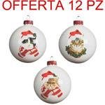 Offerta 12 Palline Bianche Con Gattini 8cm Assortite Natale