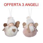 Offerta 3 Angeli Appendibili 11x9x4,5cm Assortiti Natale Addobbi