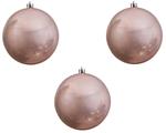 Offerta 3 Palline Di Natale 14 Cm Rosa Cipria Addobbi Appendibili Decoro Albero