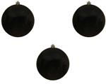 Offerta 3 Palline Di Natale 14 Cm Nero Lucido Addobbi Appendibili Decoro Albero