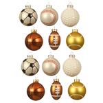 Offerta 12 Decorazioni Palla Sport Da Appendere H.7.7 Modello Assortito Addobbi Albero Di Natale