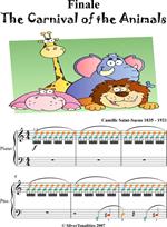 Finale Carnival of the Animals Easy Piano Sheet Music with Colored Notation