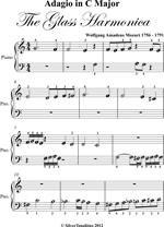 Adagio in C Major Glass Harmonica Beginner Piano Sheet Music