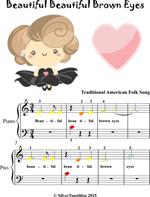 Beautiful Beautiful Brown Eyes Beginner Piano Sheet Music with Colored Notes