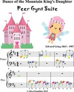 Dance of the Mountain King's Daughter Peer Gynt Beginner Piano Sheet Music with Colored Notes