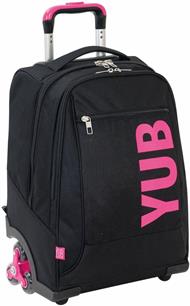 Zaino scuola Trolley 3 Wheels Yub 3 Wheels Yub Urban Fluo, scritta fucsia - 36,5 x 50 x 26 cm