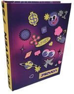 Diario standard Tessuto 12 mesi, 2024-25, Seven Cartotecnica Girl Seven, viola-nero stickers