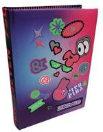 Diario standard Tessuto 12 mesi, 2024-25, Seven Cartotecnica Girl Seven, viola-fucsia stickers