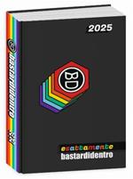 Diario 16 mesi, 2024-25, Color New Bastardidentro, nero con logo arcobaleno