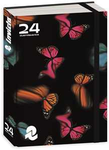 Cartoleria Diario Pocket 16 mesi, 2024-25, Invicta, nero farfalle blu-arancione-fucsia Invicta