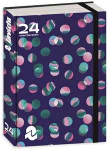 Cartoleria Diario Pocket 16 mesi, 2024-25, Invicta, blu paillettes iridescenti rosa-verde Invicta