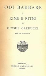 Odi Barbare e rime e ritmi di Giosue Carducci