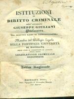 Istituzioni di diritto criminale 3vv