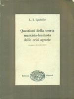 Questioni della teoria marxista-leninista delle crisi agrarie