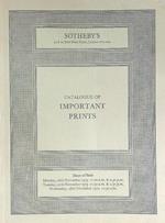 Sotheby's Catalogue of Important Prints. 26th 27th 28th November 1979