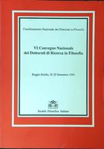 VI convegno Nazionale dei Dottorati di Ricerca in Filosofia