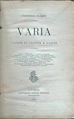 Varia. Pagine di critica e d'arte