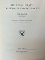 The Kress Library of Business and Economics Catalogue: 1818-1848