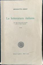 La letteratura italiana vol. III