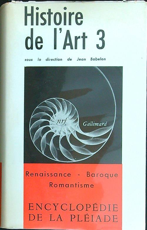 Histoire de l'art vol. 3 - Jean Babelon - copertina