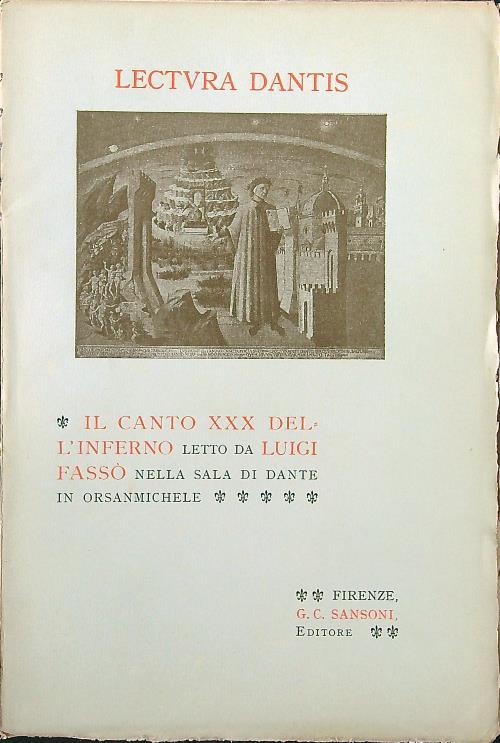 Lectura Dantis: il canto XXX dell'Inferno - Luigi Fasso' - copertina