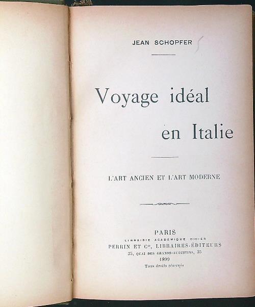 Voyage ideal en Italie - Jean Schopfer - copertina