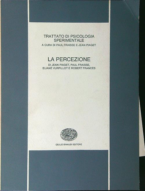 Trattato di psicologia sperimentale La percezione - copertina