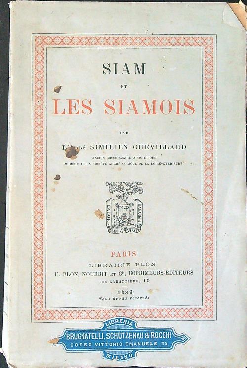 Siam et les siamois - Similien Chevillard - copertina