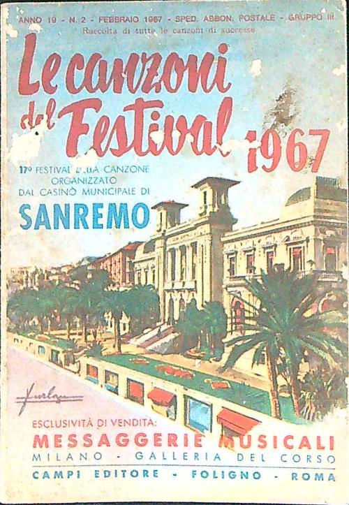 Le  canzoni del festival 1967 Anno 19 n. 2 - Febbraio 1967 - copertina