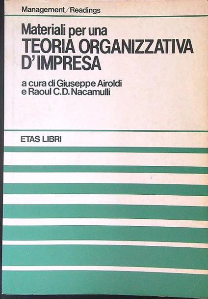 Teoria organizzativa d'impresa - G. Airoldi - copertina